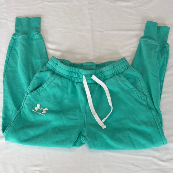 Under Armour Women’s Turquoise Joggers with White Accents Size S - Picture 2 of 5